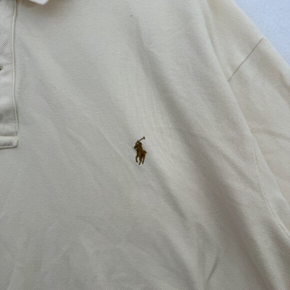 Polo Ralph Lauren Polo Shirt Mens 3XLT Tall Cream Knit Pony Preppy Casual - Picture 3 of 8